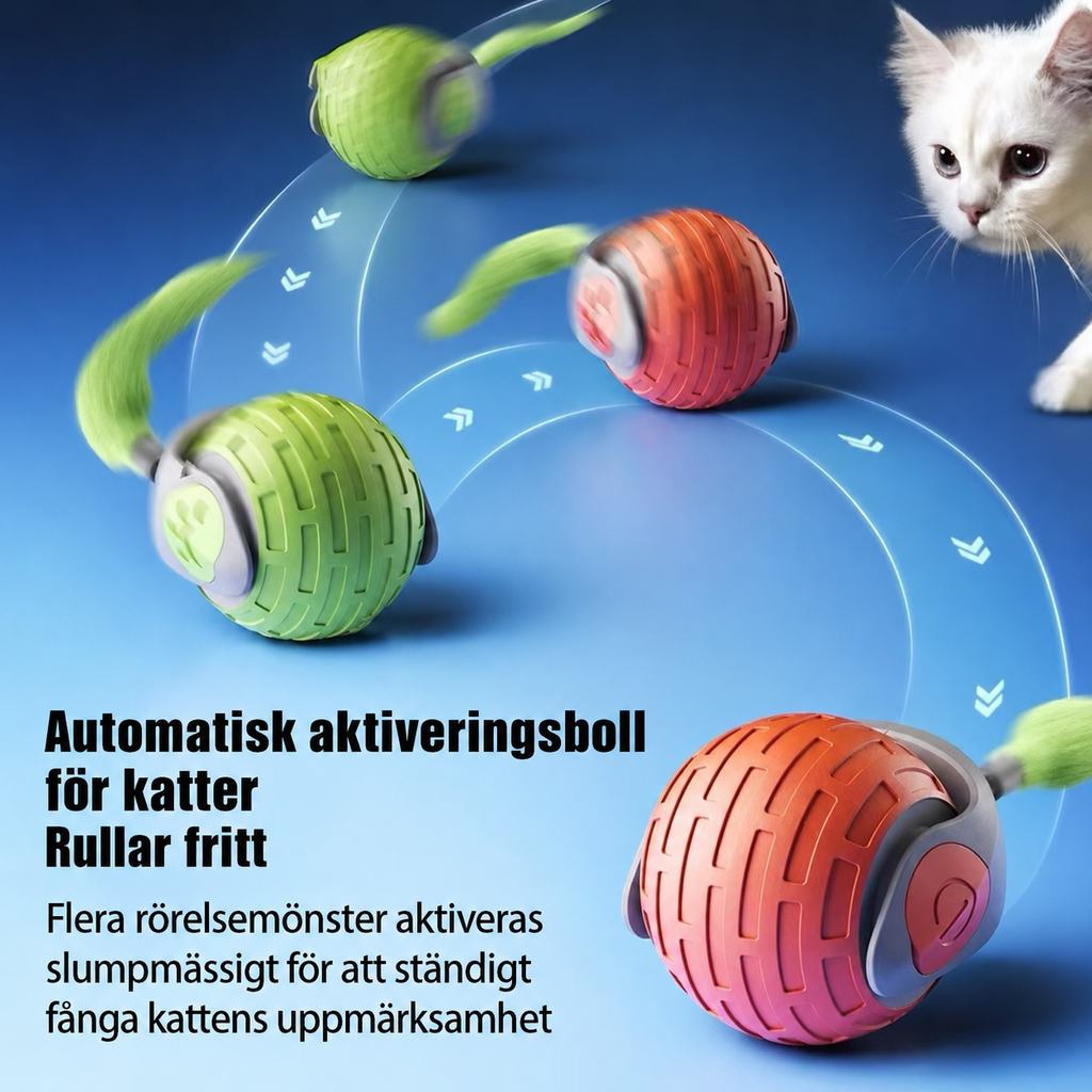 Kattleksak - interaktiv rullboll med USB-laddning