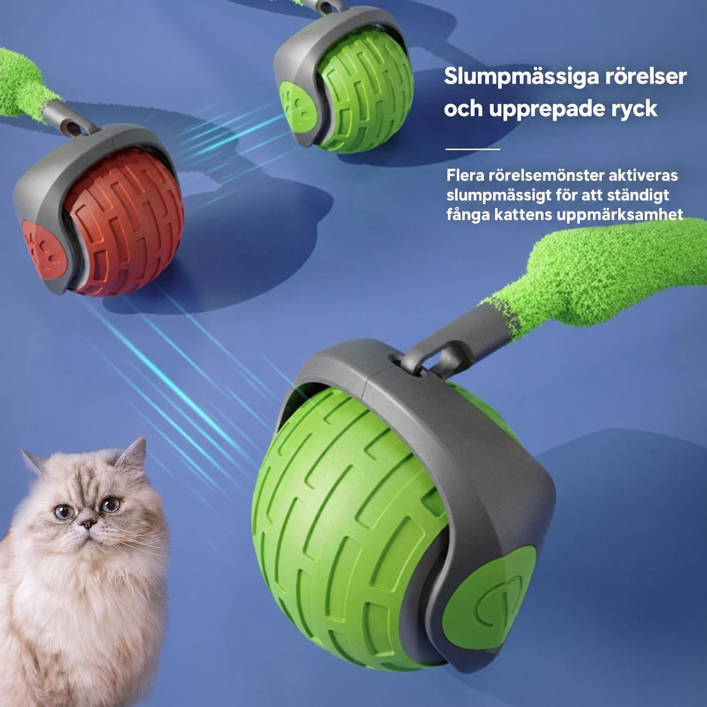 Kattleksak - interaktiv rullboll med USB-laddning