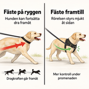 Jämförelse mellan ryggfäste och fäste framtill